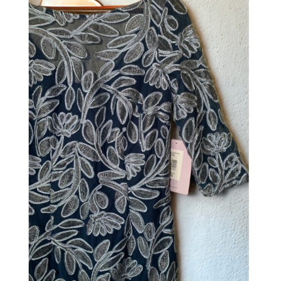 NWT JS COLLECTIONS Embroidered Soutache Elbow Sleeve Cocktail Party Dress Size 8 - Picture 14 of 16